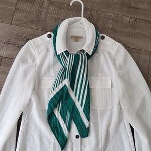 Brand new square white and green scarf